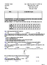 Đề kiểm tra học kỳ I môn Hóa học Lớp 8 - Tiết 35 - Đề 1 - Năm học 2019-2020